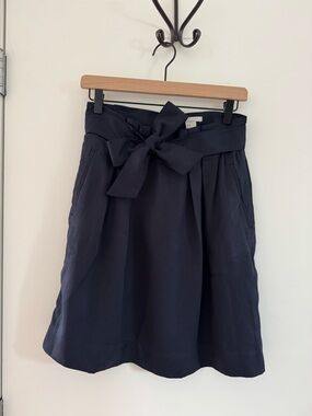Classic Navy Tie-Waist Skirt